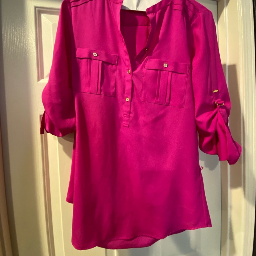 Calvin Klein XS Fushia Pink Blouse